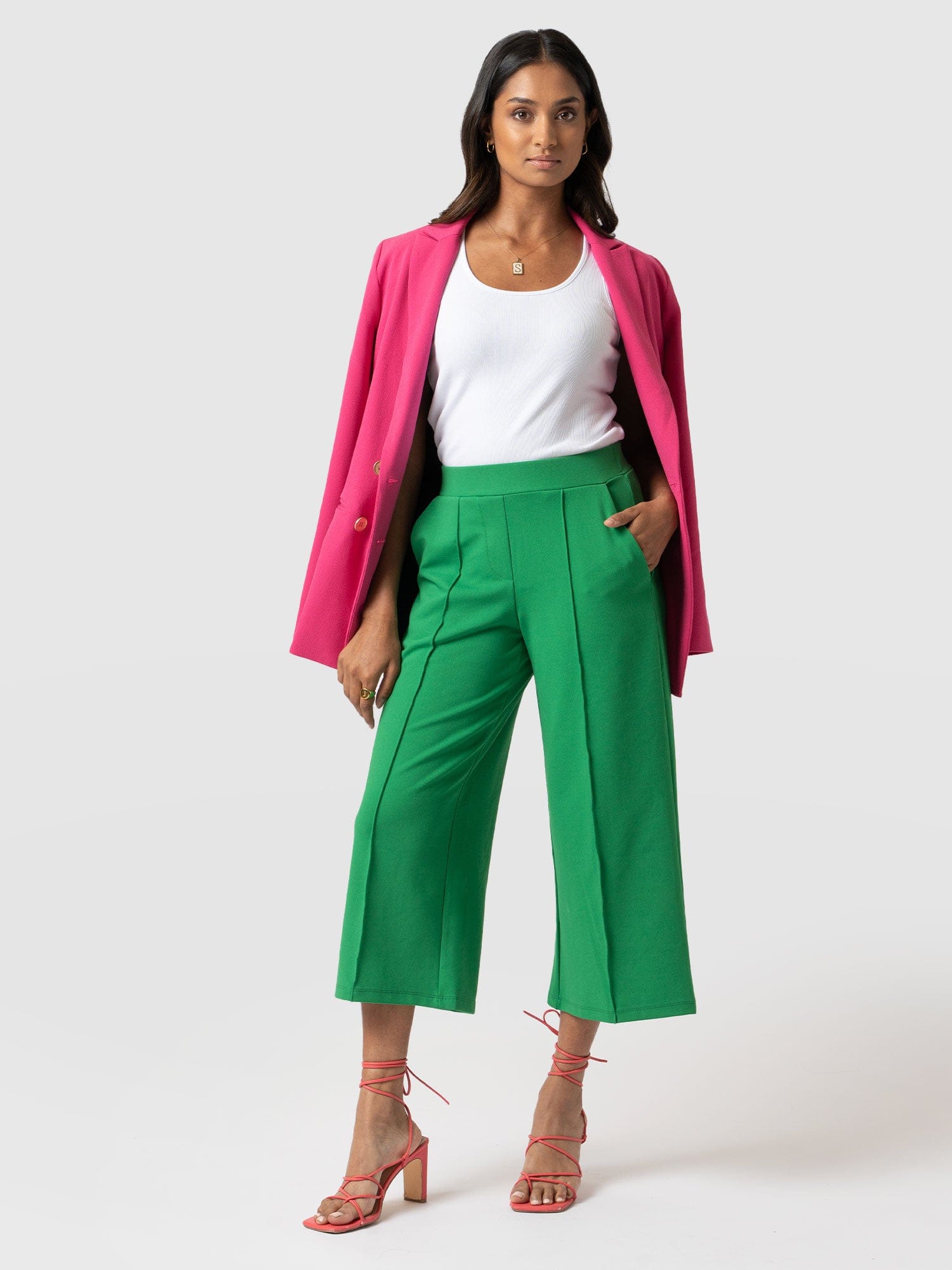 Cavendish Culotte Bright Green - Women's Culottes | Saint + Sofia® USA